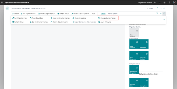 Manage Custom Tables